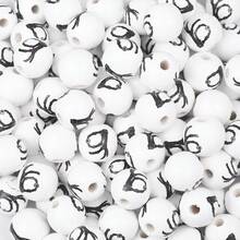 10pcs Multicolor Round Pumpkin, Bat, Skull, Ghost, Spider Web Shaped Wooden Beads, Halloween Themed Decorative Beads, Spacer Beads, For DIY Bracelets, Necklaces, Earrings, Anklets, Keychains, Backpack Chains, Christmas, Thanksgiving, Back To School, Birthday Gifts, Room Party Decor