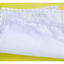 COCOUSM New Ladies White Cotton Handkerchiefs Crochet Lace Hanky -30cm - B 6pcs - View 5