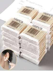 400/800/100支双头圆形清洁棒，卫生清洁棒，家用卸妆棒 - 白色 - 查看 10