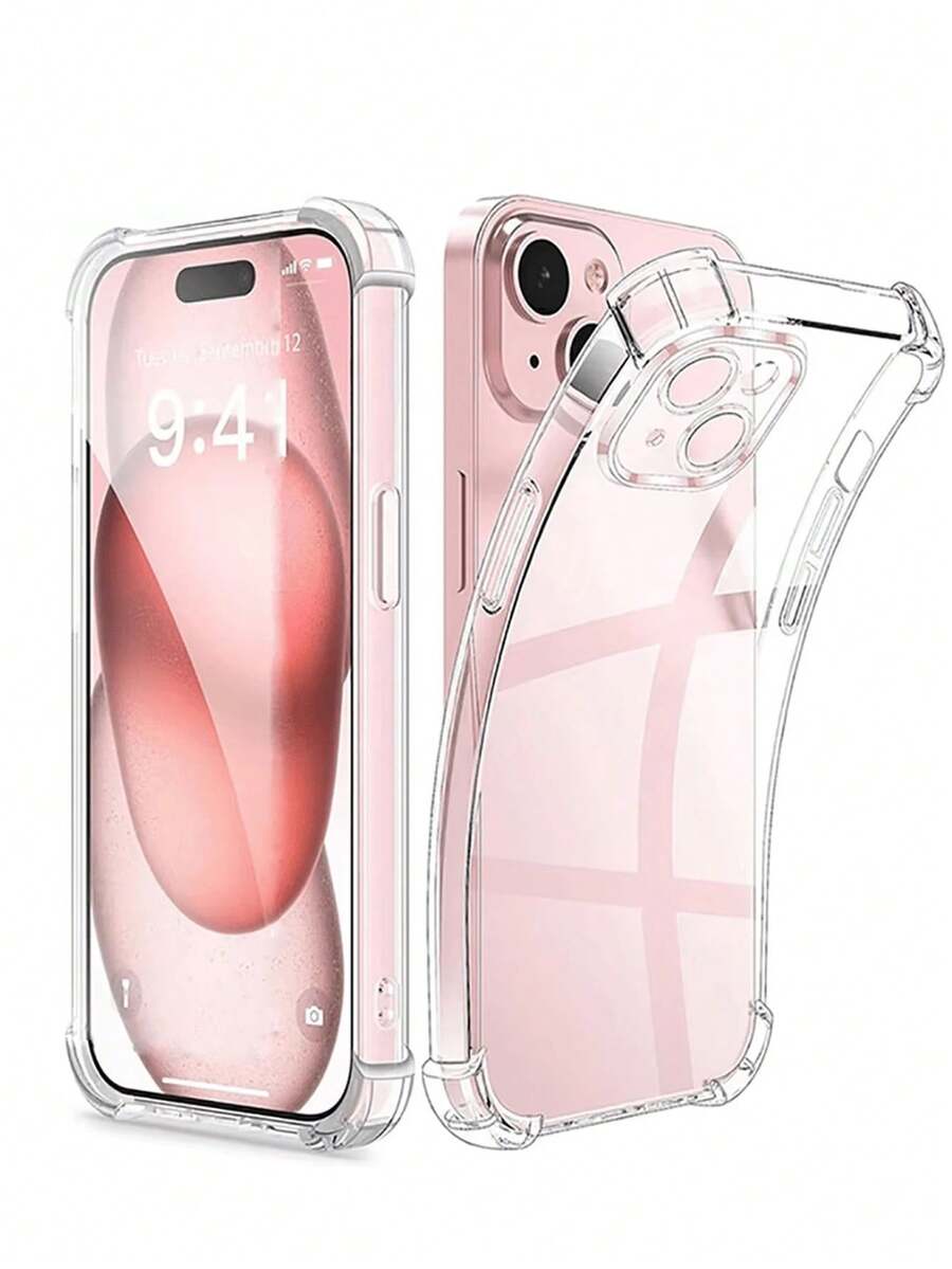 CSDZ Shockproof Transparent Silicone Phone Case, Compatible With IPhone, Galaxy, And Other Phones, TPU Protective Back Cover, Waterproof, Anti-Drop, Anti-Scratch - Clear - View 1