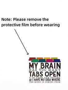 1pc The "Fun 'Brain Multi-Tabs' 2D Acrylic Expandable ID Pin" Is Made Of 2D Acrylic Material. Its Design Inspiration Comes From The Fun Text "MY BRAIN HAS TOO MANY TABS OPEN" And The Colorful Tab Shapes. It Has A Lively And Creative Style.