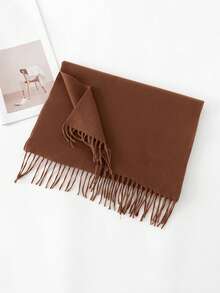 1pc Personalized Embroidered Cashmere Scarf For Women, Soft & Comfortable Solid Color Scarf, Mid-Length Shawl Wrap Warm Neck Gaiter, Suitable For Daily Wear, Gift For Family & Friends, Ideal For Christmas, Halloween - Multicolor - View 11