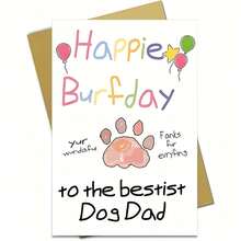 1pc Dog Dad's Delight: Funny & Cute Birthday Card - Perfect Gift For Pet Lovers, Also Suitable For Christmas, New Year, Birthday, Thank You, Father's Day Cards And Christmas Cards. - Multicolor - View 7