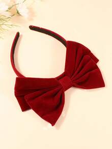 1pc Teen Girls Bow Decor Headband - Red - View 3