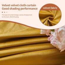 Golden Velvet Curtains, Luxurious 2-Panel Home Decorative Curtains, Blackout Curtains For Bedroom And Living Room, Thermal Insulating Luxurious Ultra-Soft Decorative Ring-Top Room Curtains, Suitable For Room Decoration, Holiday Decorations, Christmas Decorations, Living Room, Bedroom, Hotel, Apartment (Width 42 X Length 63 Inches, Width 42 X Length 84 Inches, Width 52 X Length 63 Inches, Width 52 X Length 72 Inches, Width 52 X Length 84 Inches, Width 52 X Length 96 Inches, Width 52 X Length 108 Inches) - 金色 - 查看 7