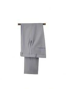 Men's Suit Elegant Men's Three-Piece Suit, Suitable As A Wedding Suit Or Business Suit. It Includes A Shawl Collar Suit Jacket, A Waistcoat And Matching Trousers, Featuring A Business Casual Style With A Solid Color, Simple And Sophisticated Design. Ideal For Occasions Such As Daily Casual Wear, Holiday Events, Business Settings, Weddings, Dances, And Commuting To Work, It Also Makes An Excellent Gift For Boyfriends Or Husbands. - Xám - Xem 9