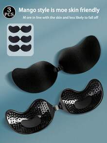 2/3/4 Peças Sutiãs Invisíveis Adesivos em Formato de Manga - Sutiãs de Silicone Sem Alças com Efeito Push-Up para Vestidos Sem Costas, Almofadas Autoadesivas Respiráveis e Reutilizáveis para Levantar o Busto, Amigáveis com a Pele