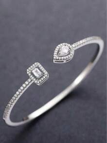 1 Piece Exquisite, Gorgeous, High-End, Versatile Copper Inlaid Cubic Zirconia Women's Bracelet, Women's Valentine's Day Gift Wedding Jewelry, Suitable For High-End Occasions, Daily Wear, For Mothers, Mother's Day Gift ﻿ - 1# - View 15