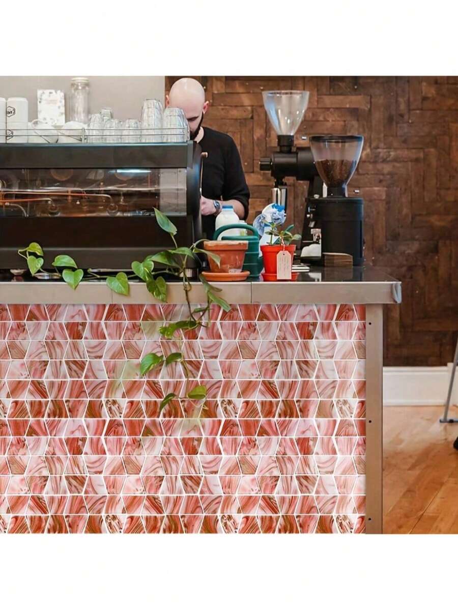 20pcs/Set, European & American Style Waterproof Anti-Oil Decorative Ceramic Tile Stickers, Suitable For Kitchen, Bathroom, Vanity Wall Stickers Room Decor Wall Decor Wall Sticker Bedroom Decor Kitchen Decor Home Decor