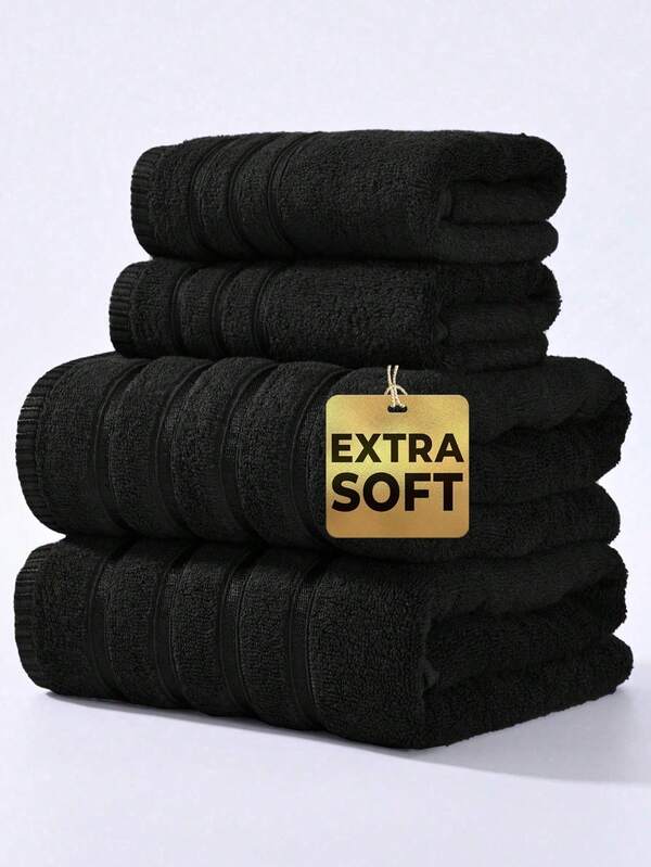 1pc/2pcs Modern Minimalist Fashion Line Pattern Bamboo Fiber Towel & Bath Towel (Lightweight), Non-Shedding, Highly Absorbent, Super Soft, Durable Bathroom Accessory, Best Gift For Partner, Towel Size: 40*75cm, Bath Towel Size: 70*140cm