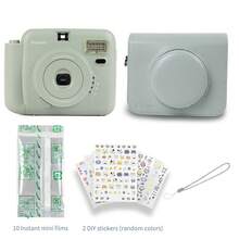 Popoto 拍立得相机，兼容 Mini 11/12 胶卷，包含 10 卷 Mini 拍立得胶卷，5 种可选模式，30 秒显影时间，中央取景器，理想的圣诞礼物（不含电池） - 相機+底片+皮包 - 查看 14