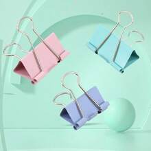 1 Box Assorted Color Small/Medium/Large Paper Clips, Multipurpose Office Supplies, School & Home Use, Decorative Stationery, Diary Accessories, Office Desk Decor - Random - View 2