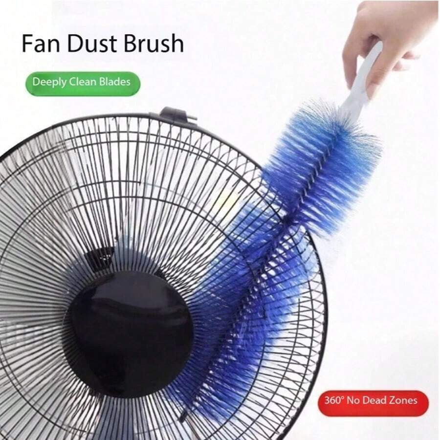 1 Pc Long Flexible Bristles Fan Cleaning Brush - Multifunctional Dust Brush For ACs, Blinds, Window Grooves - Durable Plastic Manual Household Cleaning Tool - Multicolor - View 1