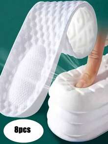 4pcs Sneaker Pad Super Soft Running Shoe Insole, Super Soft 4D Support Insole-Sweat-Absorbing, Shock-Absorbing Sports Pad, Arch Support, Improve The Comfort Of Running Shoes, Made Of EVA Material-Very Suitable For Casual Shoes And Sneaker. Suitable For Men And Women