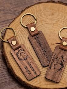 1/5/10/20/50 chiếc Móc khóa gỗ cá nhân hóa khắc chữ/logo, Móc khóa gỗ khắc tên, Quà tặng tiệc cưới, Quà tặng phù dâu, Quà tặng Ngày của Cha, Ngày của Mẹ, Quà tặng Halloween, Quà sinh nhật hoặc kỷ niệm cho phái nữ, Quà tặng cho bố mẹ, Phụ kiện tiệc tùng, Dễ dàng lắp đặt - Nhiều màu - Xem 4