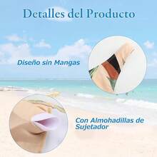 Traje de Baño para Mujer de Playa Conjunto de Bikini y Falda Larga con Tirantes en la Espalda de 2 Piezas Floral - Beso FLor - Ver 3