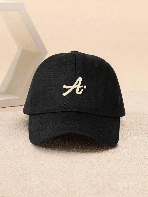 1pc Women's Embroidered Big A Baseball Cap, Adjustable Outdoor Sunscreen Casual Hat, Suitable For Spring And Autumn Travel Beach Vacation Men's Sun Hat Y2K Style Youth Hat