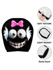 1 pieza/2 piezas Funda para reposacabezas de coche con estampado de ojos grandes y lazo rosa, adecuada para viajes de larga distancia, lavable y duradera, funda de asiento de moda para hombres y mujeres, apta para sedanes, camiones y SUV, fácil de instalar, regalo perfecto para Halloween/Navidad - Multicolor - Ver 4