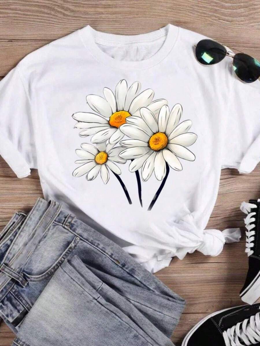 2025 Champion Tank Davis All Match American Fashion Brand Printed Men's And Women's Loose Summer Loose Short Sleeve T Shirt - 白色 - 查看 1