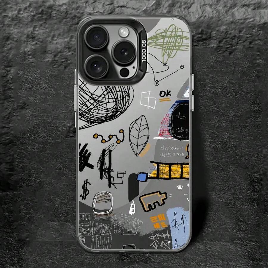Funda de teléfono de acrílico láser compatible con para iphone17,17 Pro - Negro - Ver 1