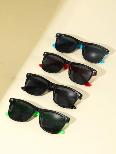 [2/4 قطع] طقم نظارات للأطفال، نظارات زخرفية عصرية رجعية مناسبة للأولاد والبنات للاستخدام اليومي، التخرج، العودة للمدرسة، هدية عيد الحب