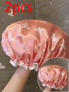 Mũ tắm hai lớp chống thấm nước, mũ trùm tóc co giãn dùng khi tắm cho nam, nữ và người lớn, mũ che mặt chống dầu mỡ (chỉ dùng khi tắm để ngăn tóc ướt, không thích hợp để ngủ), mũ ngủ. - Nhiều màu - Xem 14