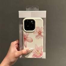 1pc White Matte Minimalist Lens Protection Phone Case With 3 Cute Orchid Flower Patterns, Compatible With Iphone 16 Pro Max, 15, 14 Plus, 13, 12, 11 Waterproof Shockproof Anti-Fall Scratch Resistant - trắng - Xem 3