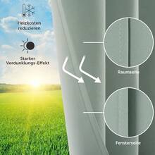 Blumtal Set Of 2 Blackout Curtains, Opaque, Elegant Curtains With Eyelets For Bedroom - 夏日綠 - 查看 3