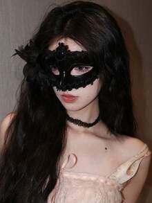 1 件女士性感蕾丝面具，性感装饰面具，适合成人派对、化妆舞会、万圣节，适合化妆派对、化妆舞会、表演使用情人节情人节 - 彩色 - 查看 5