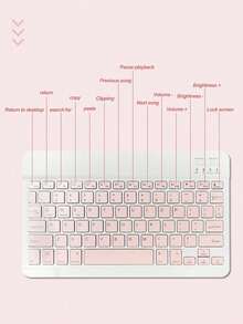 1pc Ultra-Thin Wireless 10-Inch Keyboard, Mini Convenient Bluetooth Keyboard With Rechargeable Battery, Compatible With Android, Windows, Suitable For IPad, Tablet, Phone, Christmas/Halloween Gift