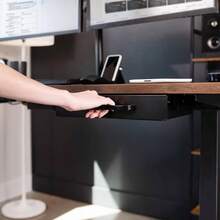 Cajn extrable deslizante montado debajo del computadora de 13 pulgadas para computadora de oficina, asa de extraccin, organizador de almacenamiento para estacin de trabajo, negro, computadora - 13 pulgadas + Negro - - Ver 3