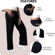 3 Pack Women's Wide Leg Sweatpants Workout And Yoga (Plus Sizes Available) ZQZF - 黑色 / 黑色 / 黑色 - 查看 6