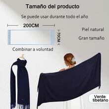 Bufanda para Mujer, Chal de Pashmina Suave, Moda y Elegancia, 200 * 70cm - Marino - Ver 2