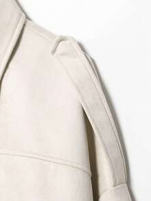 DEEKA Casual Versatile Suede-Like Bomber Jacket For Women, Spring/Autumn - Beige - View 6