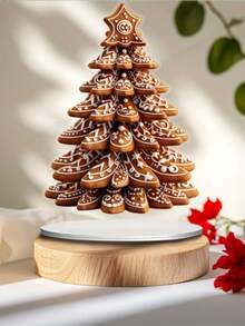 2 Decorazioni natalizie piatte in acrilico 2D a forma di albero di biscotti con supporto - eleganti per il soggiorno, l'ufficio e la tavola delle feste - include base
