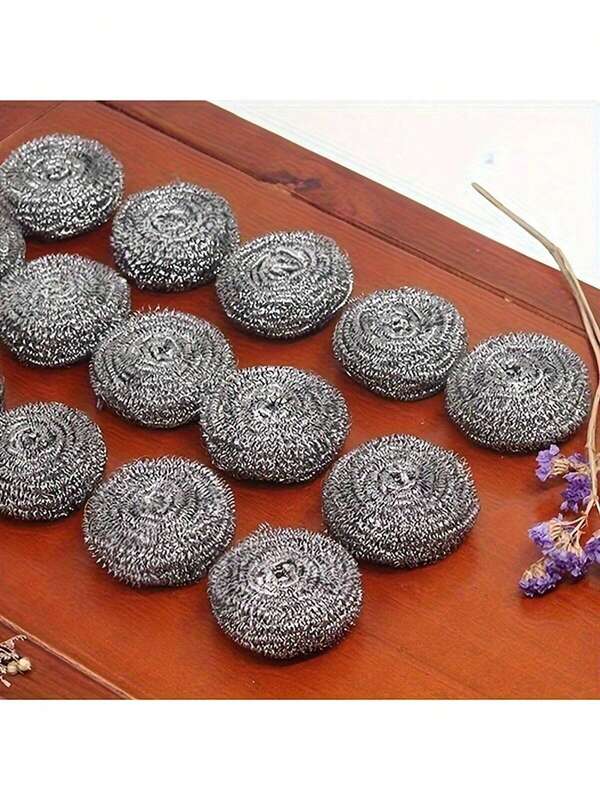 Multi-Purpose Metal Scouring Sponge, High-Quality Zinc Steel Wire Ball, Suitable For Pots And Pans, A Great Gift For Cooking Enthusiasts, Kitchen Cleaning Essentials, Stainless Steel Cleaning Ball Does Not Fall Off, Household Wire Ball For Cookware And Tableware