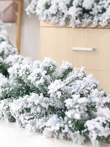 1 件 6 英尺节日植绒圣诞花环 - 雪花松木和雪松木节日装饰，适用于壁炉、楼梯、圣诞树、人造圣诞花环，配有假松果和红色浆果 - 经典风格金属和塑料节日室内装饰、通用冬季装饰、阻燃 PVC、餐桌中心装饰、圣诞装饰品、圣诞家居装饰、圣诞礼物、圣诞树饰品 - 彩色 - 查看 5