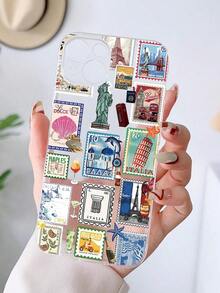 1pc Fashionable Personalized Collage Graphic Design Transparent TPU Anti-Fingerprint Phone Case Suitable For IPhone17/IPhone17 Air/IPhone17 Pro/IPhone17 Pro Max/16 Pro Max/15 Pro Max/14 Pro Max/13 Pro Max/12 Pro Max Soft Shell, Anti-Yellowing - Clear - View 5
