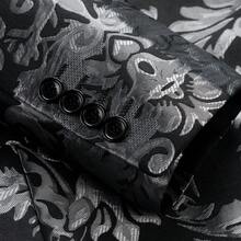 Mens Tuxedo Jacket Paisley Shawl Lapel Suit Blazer Coat Jacket For Dinner,Prom,Wedding - Xám - Xem 7