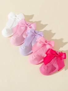 5 Pairs Cute Bow Bubble Mouth Princess Socks, Suitable For Birthday, Festivals, First Birthday Gifts - Multicolor - View 13