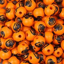 10pcs Multicolor Round Pumpkin, Bat, Skull, Ghost, Spider Web Shaped Wooden Beads, Halloween Themed Decorative Beads, Spacer Beads, For DIY Bracelets, Necklaces, Earrings, Anklets, Keychains, Backpack Chains, Christmas, Thanksgiving, Back To School, Birthday Gifts, Room Party Decor