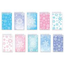 12 件雪花螺旋笔记本、学生笔记本、单词笔记本、螺旋笔记本、材料笔记本、便签本、学校用品、学生奖品、派对便签本、返校用品、圣诞便签本 - 彩色 - 查看 2
