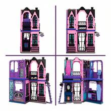 Casa de muñecas Hotel Bootique juguete giratorio con 13 accesorios diseño divertido infantil educativo mobiliario decoración creativo niñas - Morado - Ver 1