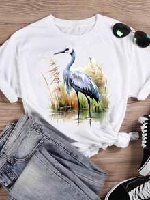 2025 Champion Tank Davis All Match American Fashion Brand Printed Men's And Women's Loose Summer Loose Short Sleeve T Shirt - 白色 - 查看 1