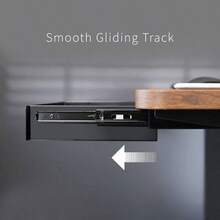 Cajn extrable deslizante montado debajo del computadora de 13 pulgadas para computadora de oficina, asa de extraccin, organizador de almacenamiento para estacin de trabajo, negro, computadora - 13 pulgadas + Negro - - Ver 7