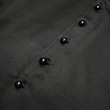 Men's Cassock Robe Church Robe Choir Minister Clergy Pulpit Liturgical 5 Colorshalloween - 黑色 - 查看 7