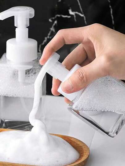 1个/套 泡沫瓶，按压式分配瓶，适用于洁面乳、洗手液、洗发水、皂角、皂球、浴室收纳、泡泡浴、旅行装分配器