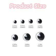 20颗闪亮眼睛,黑色塑料娃娃眼睛,尺寸12/14/16/18/20毫米,3D立体闪光眼睛带环,适用于钩编、阿米格鲁米娃娃、塑料钩编眼睛、泰迪熊DIY配件 - 多色-Moon Eyes - 查看 4