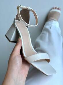 GISELE CLASSIC SANDAL WITH 6CM HEEL - Blanco - Ver 5