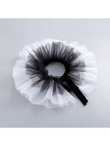 1pc Women's Exaggerated Clown Ruffled Multi-Layer Mesh False Collar - Multicolor - View 3